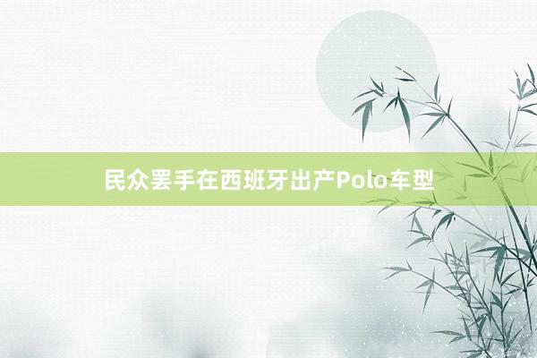 民众罢手在西班牙出产Polo车型