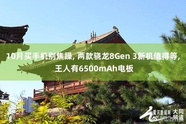 10月买手机别焦躁, 两款骁龙8Gen 3新机值得等, 王人有6500mAh电板