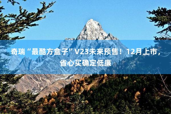 奇瑞“最酷方盒子”V23未来预售！12月上市，省心买确定低廉