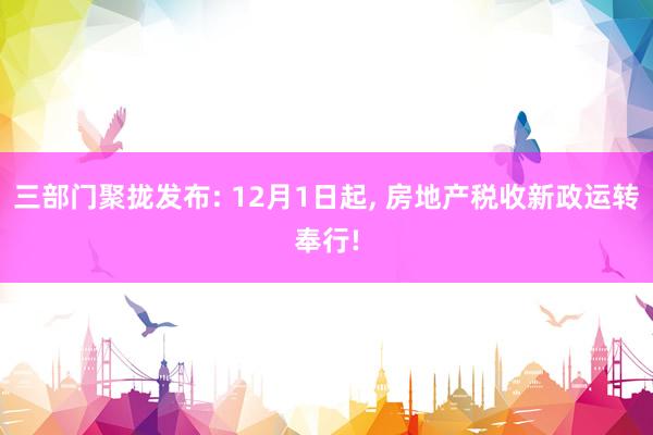 三部门聚拢发布: 12月1日起, 房地产税收新政运转奉行!